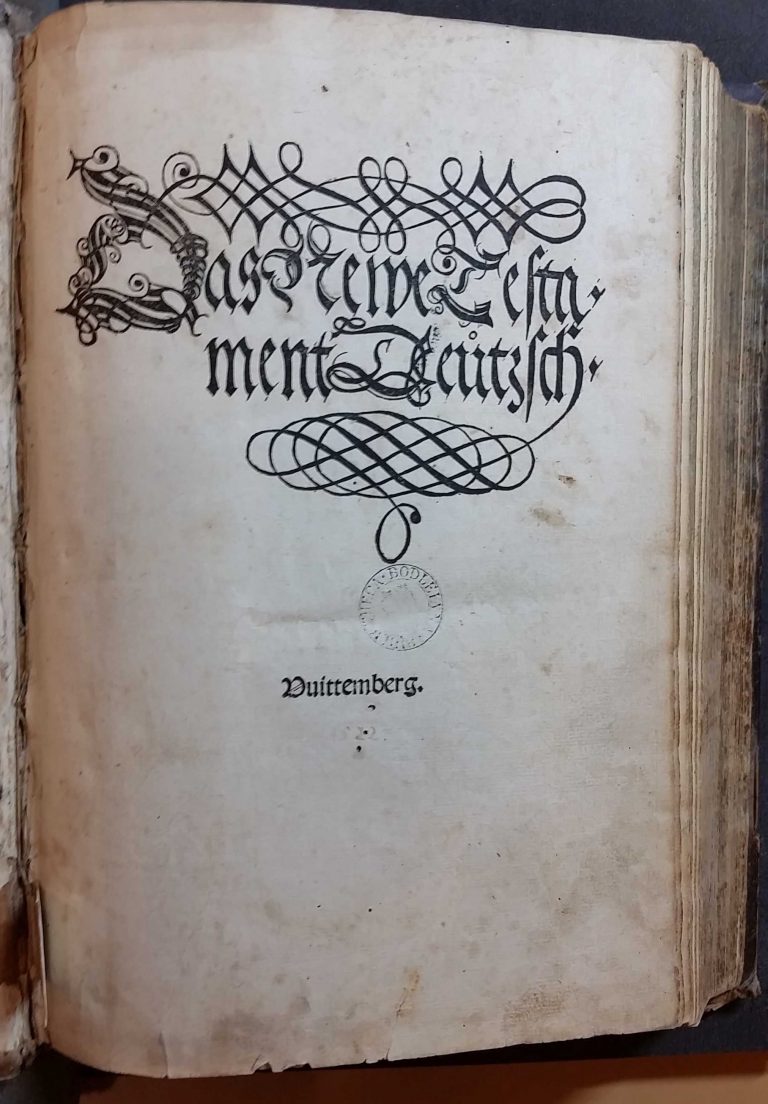 Title page of the Septembertestament in the Bodleian Library